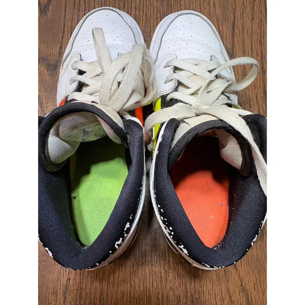 Nike Air Jordan 1 Mid GS Composition Notebook Volt and Orange Size 5Y - Picture 3 of 16